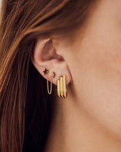 star and moon chain earring