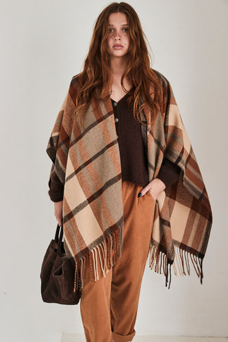 mamapapa - poncho scarf checkers