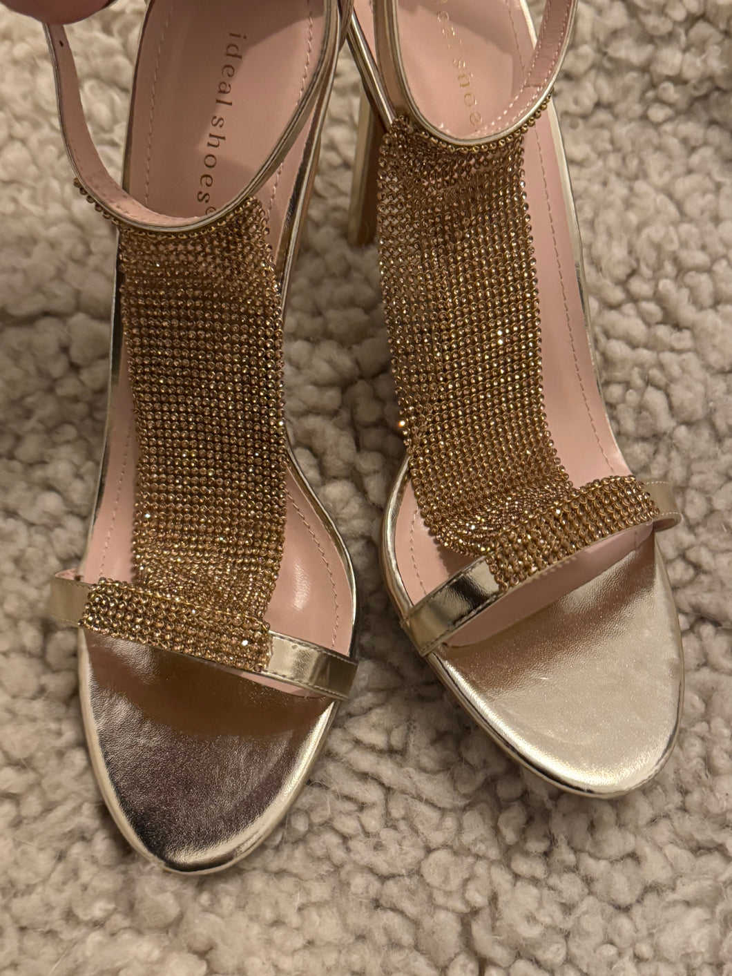 ideal - gold mesh high heels
