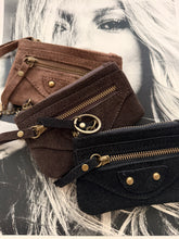 Zip suede wallet
