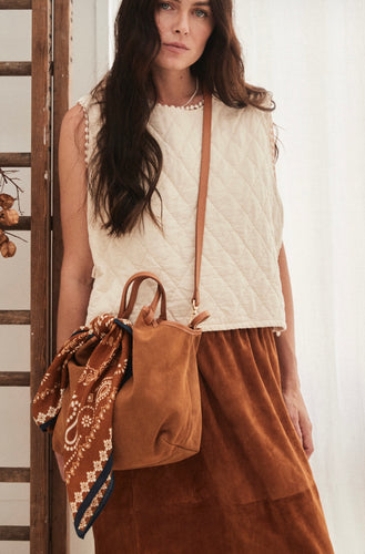 Suede small tote bag