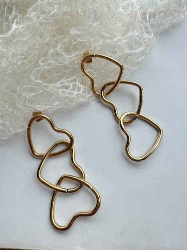 Triple heart earring