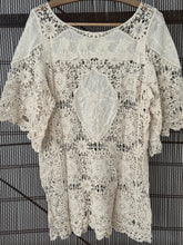 mamapapa - Embroiderie & crochet cream tunic / mini dress