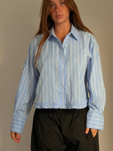 Mamapapa - Ferret Striped Blue Shirt