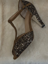 Anniel - high heels camel suede and sparkle