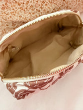 Cream and brown Floral  -  pouch