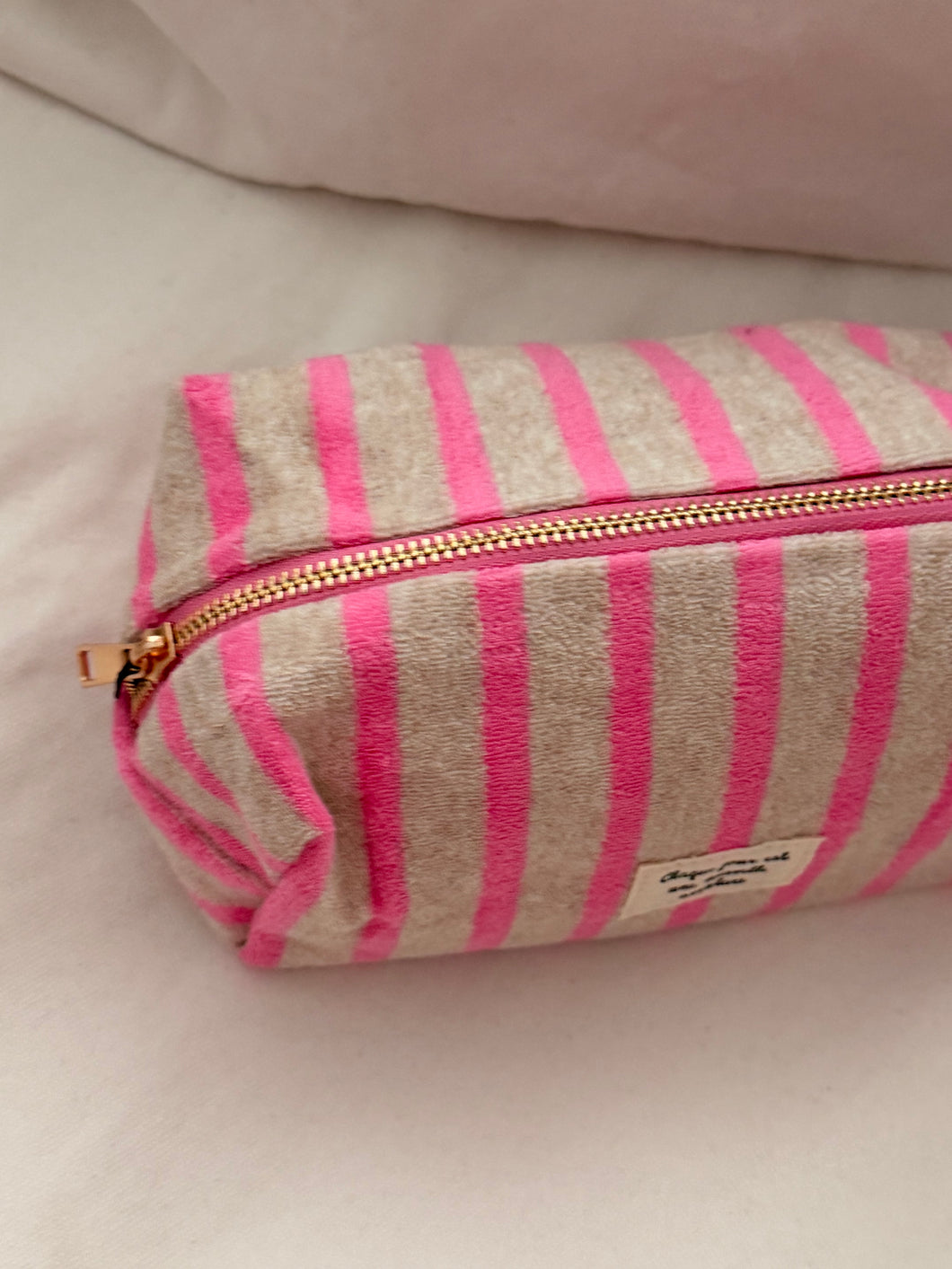 pink stripes-  pouch