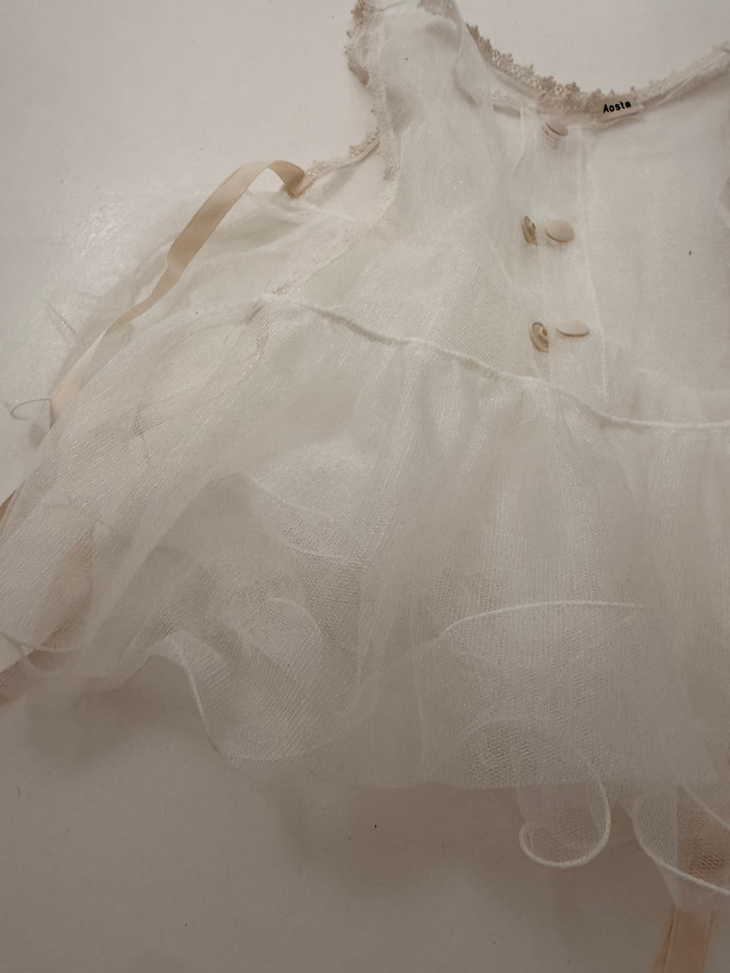 white tulle top
