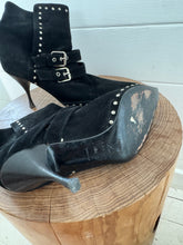 Celine black suede studs boots