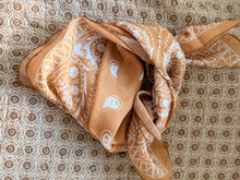 Silk bandana scarf camel