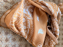 Silk bandana scarf camel