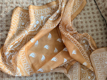 Silk bandana scarf camel