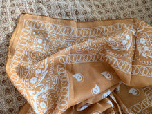 Silk bandana scarf camel