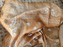 Silk bandana scarf camel