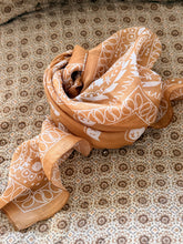 Silk bandana scarf camel