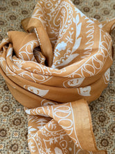 Silk bandana scarf camel