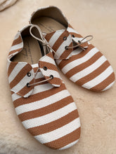 anniel - camel and Off white stripes soft shoes