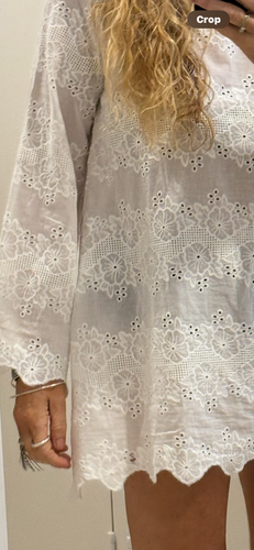 mamapapa - Paris white cotton broderie dress