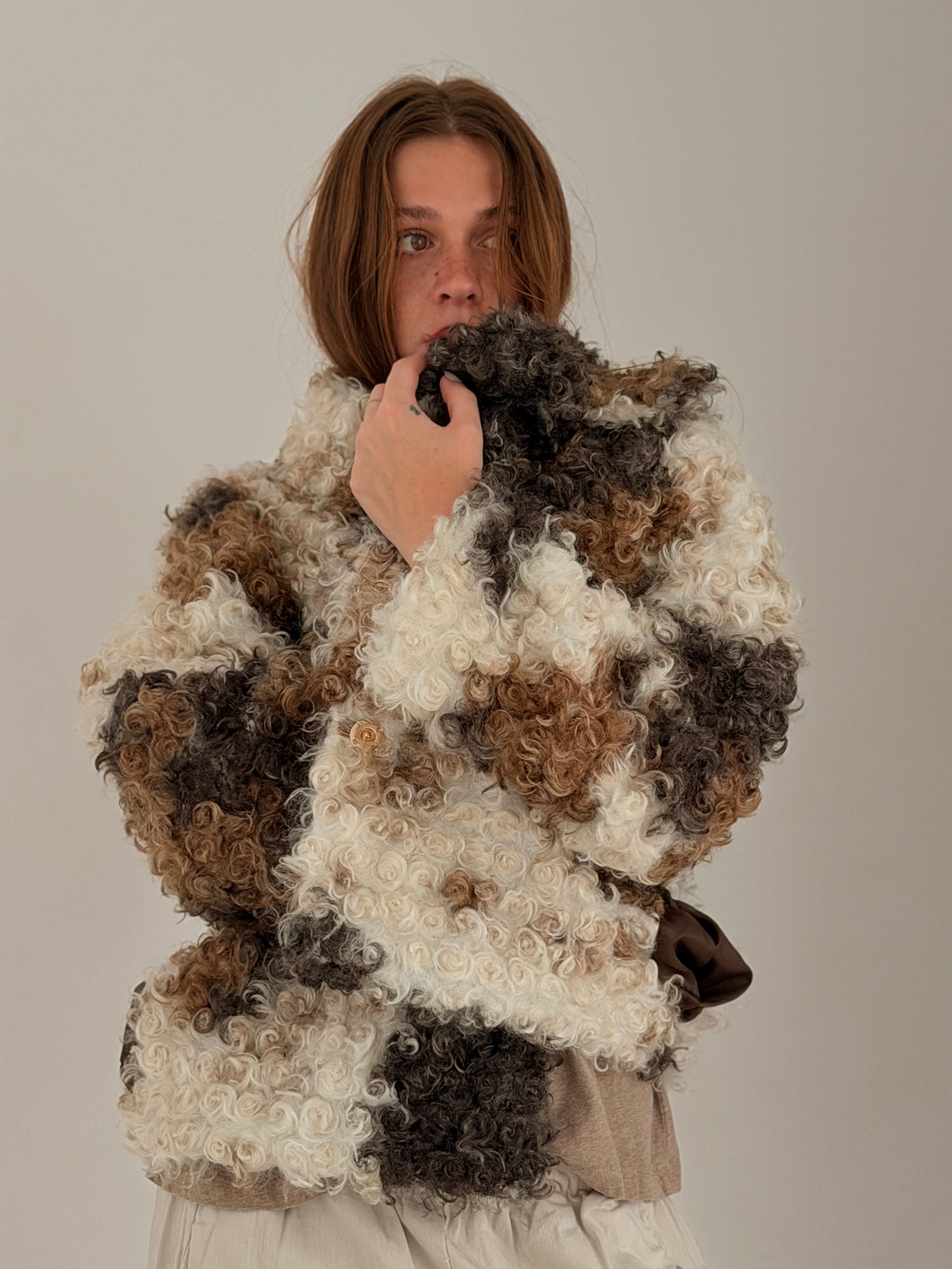 mamapapa - long sleeve faux fur vest