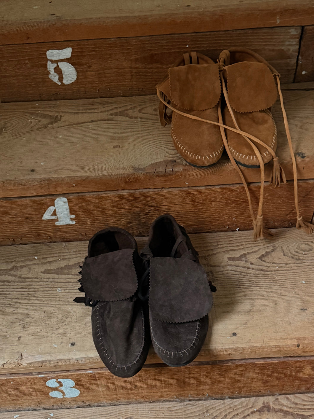 mamapapa - suede fringe chocolate mocassin