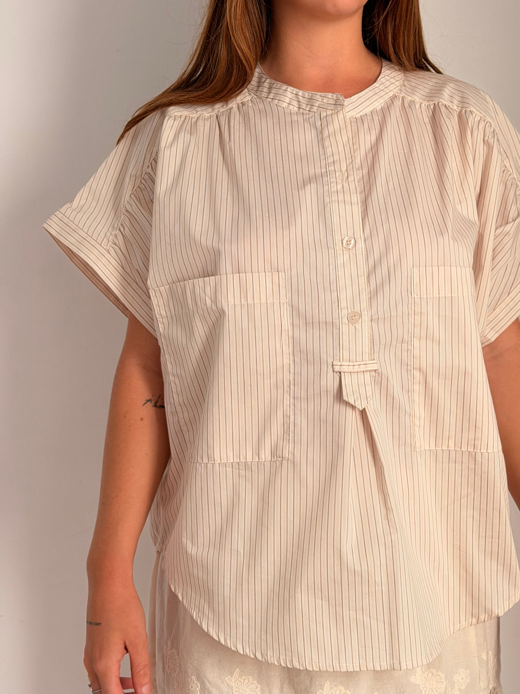 Mamapapa - Hornet Striped Blouse in Ecru