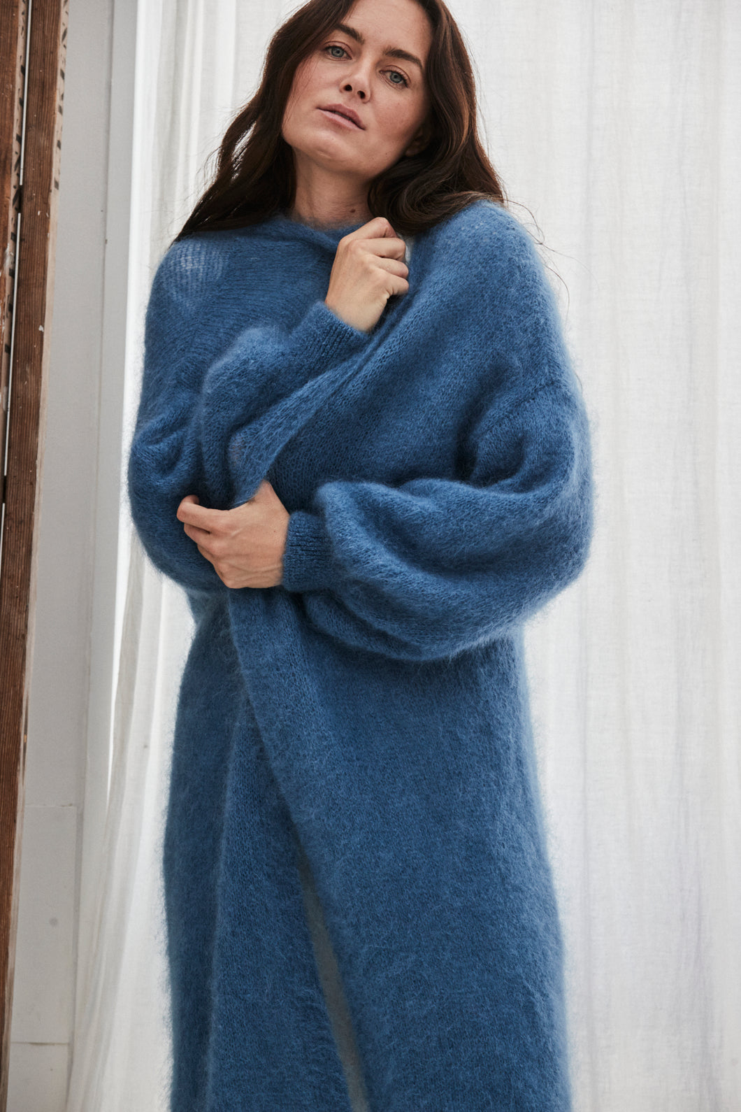 mamapapa Buena cornflower blue long cardigan