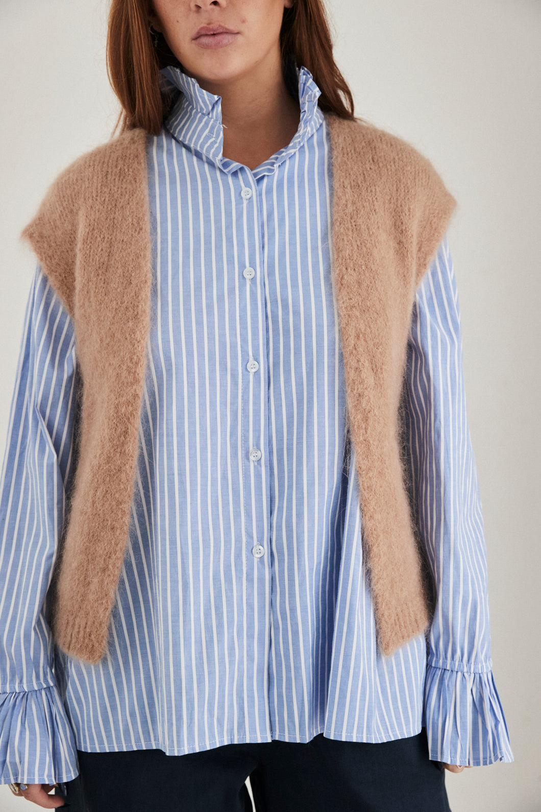 mamapapa Felix mohair beige vest