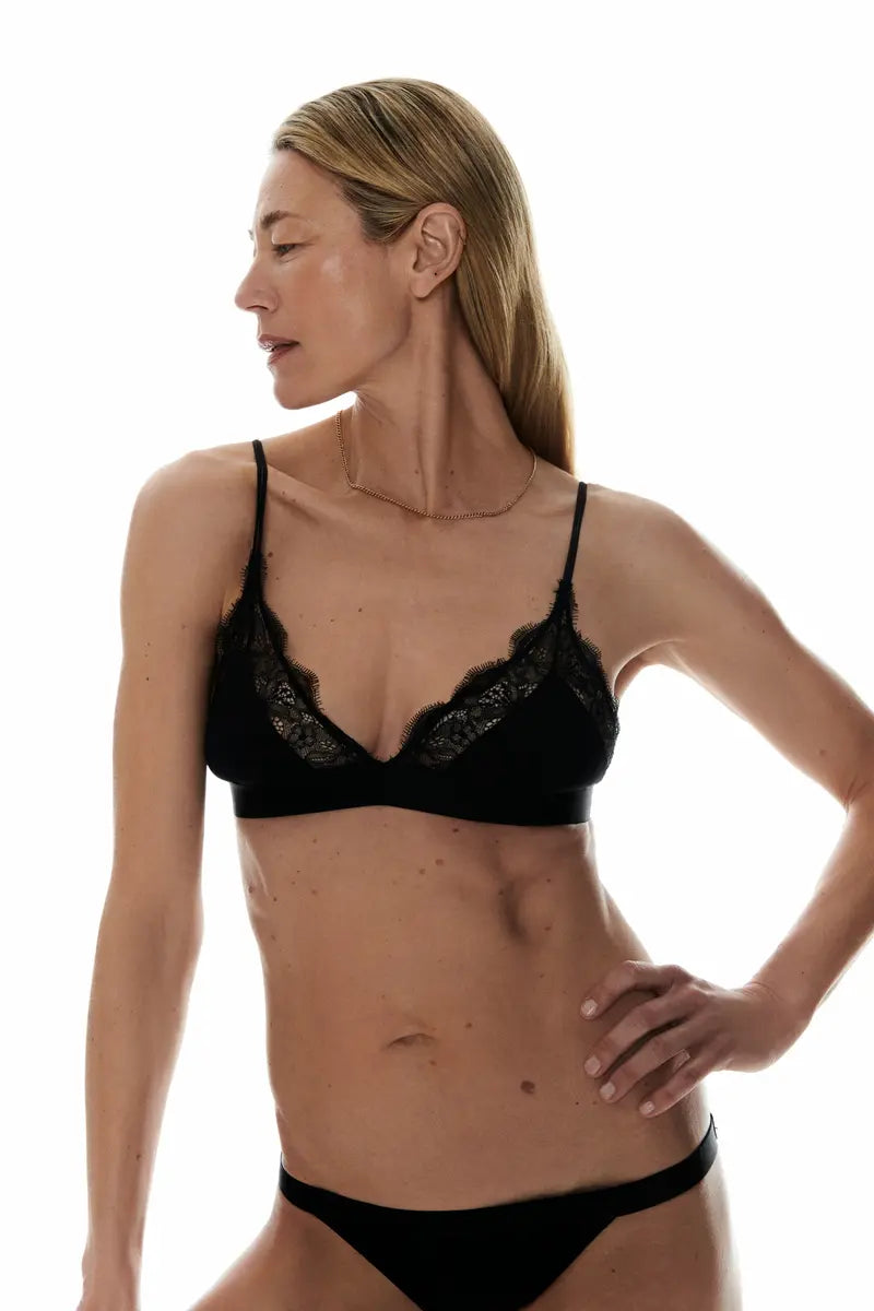 Love Stories - Love lace black triangle bra