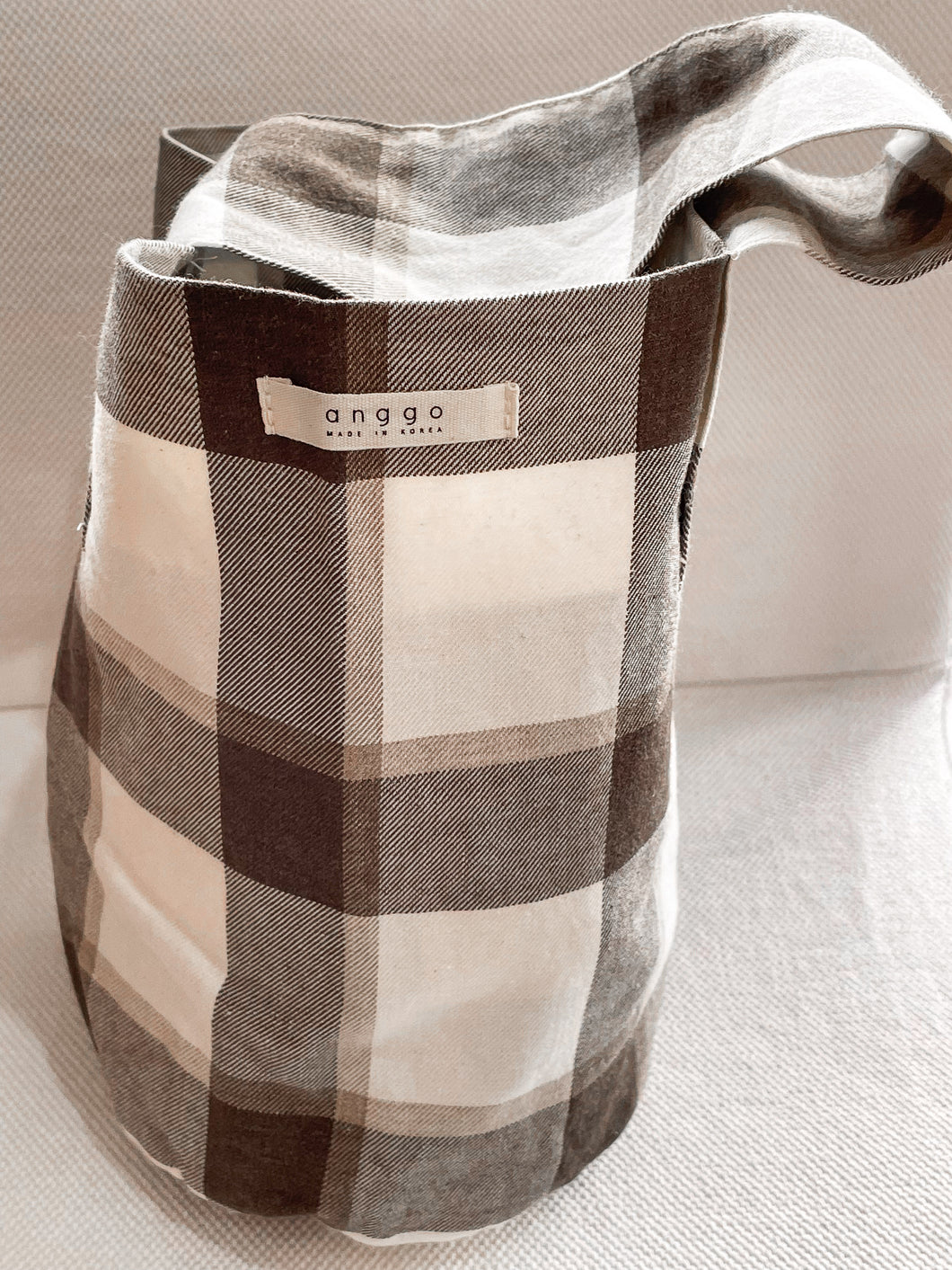 Brown checked bag