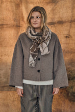 scarf print khaki tones