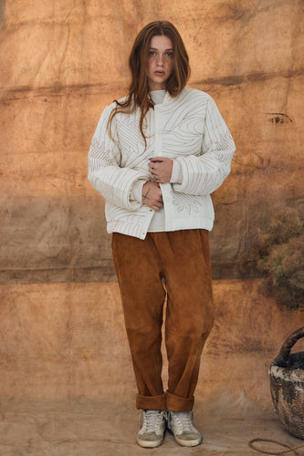mamapapa - forte camel suede pants