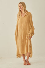 Dadan dress camel cotton gauze