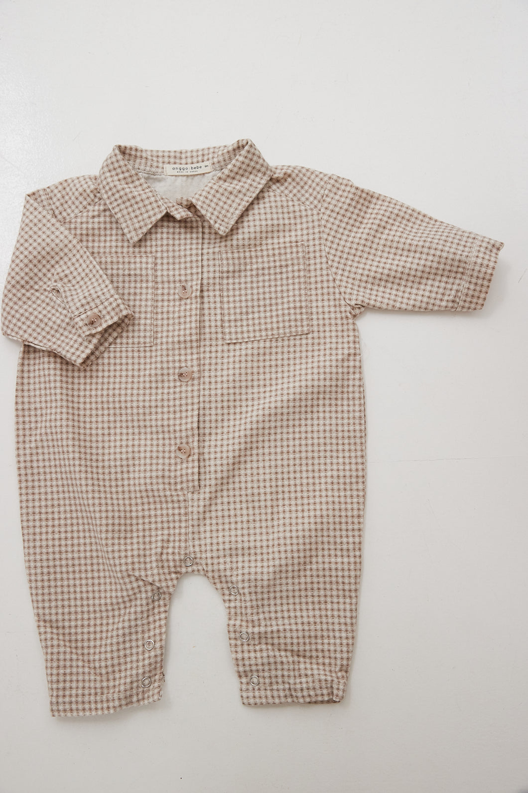 Checkers baby cotton jumpsuitl
