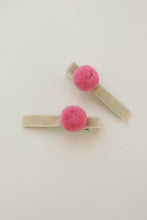 Velvet pompom hair clip