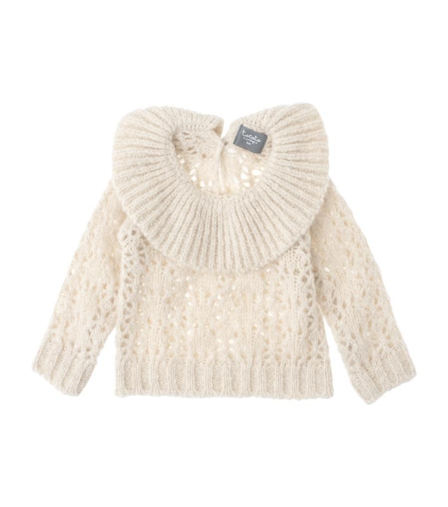 Tocoto Vintage - Frill neck jumper
