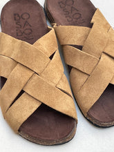 Suede cross sandals