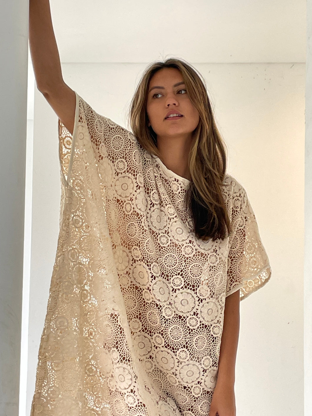 mamapapa - lace kaftan broderie