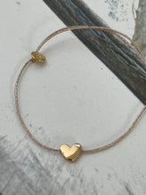 flat heart bracelet on lurex string