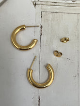 Thick Hoop earrings three quarter