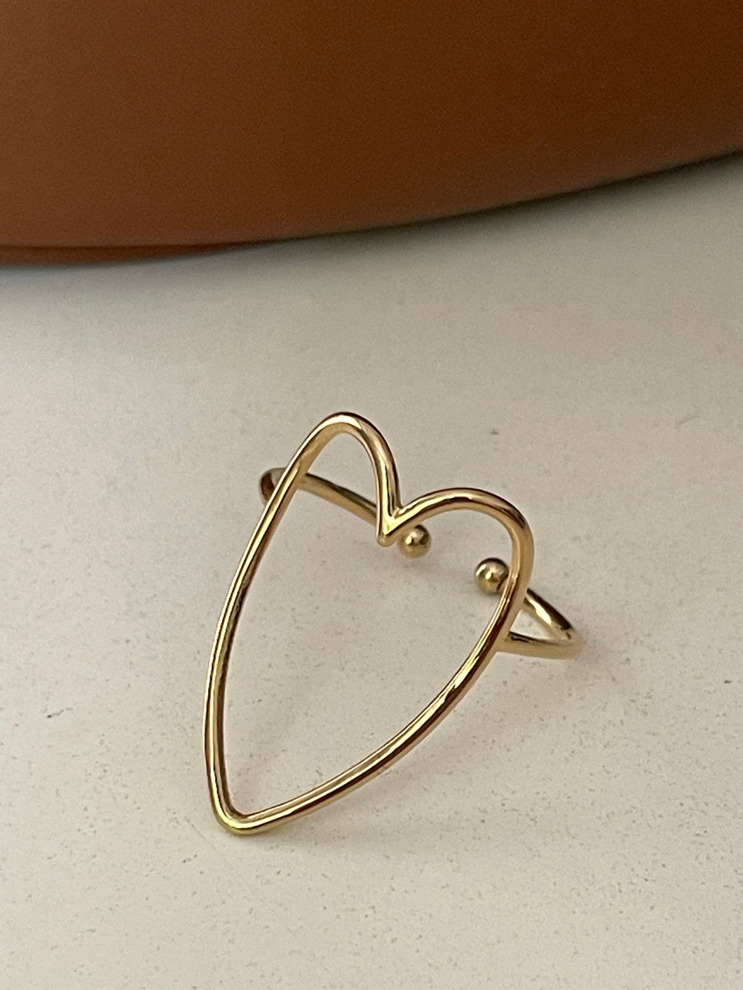 Gold heart ring