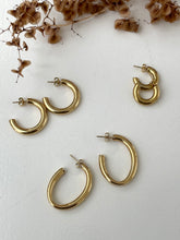 Thick Hoop earrings three quarter