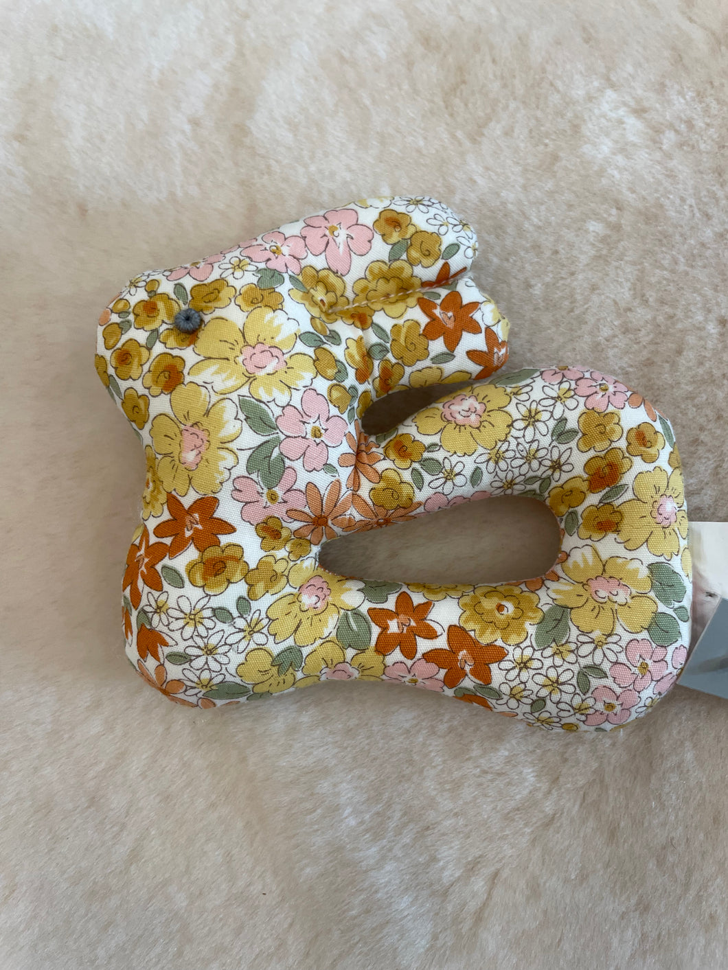 Rabbit baby liberty print rattle
