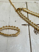 Beaded white bracelet or ring
