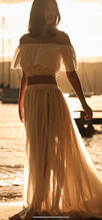 Embroidered off shoulder top