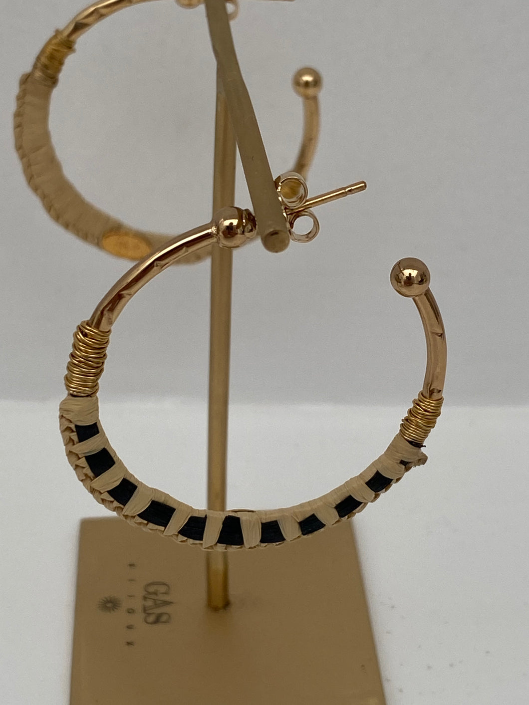 Gas Bijoux raffia hoops earrings small