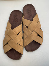 Suede cross sandals
