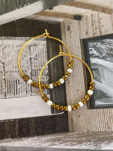 Handmade earrings hoop beads and pearls