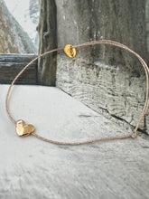 flat heart bracelet on lurex string