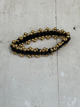 Beaded black bracelet and ring