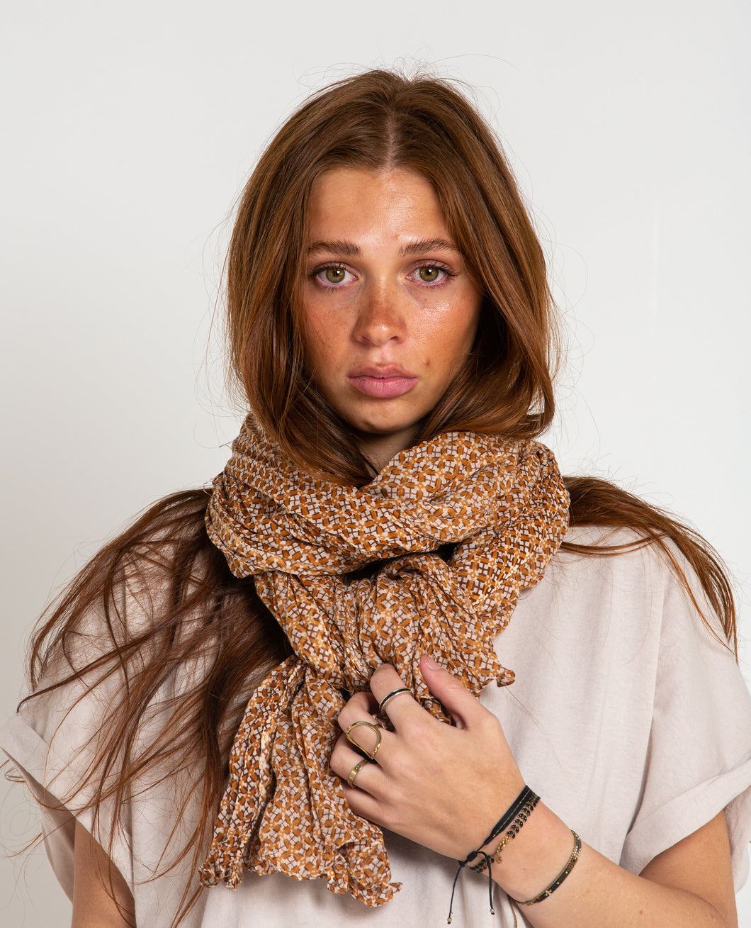 scarf ochre pattern